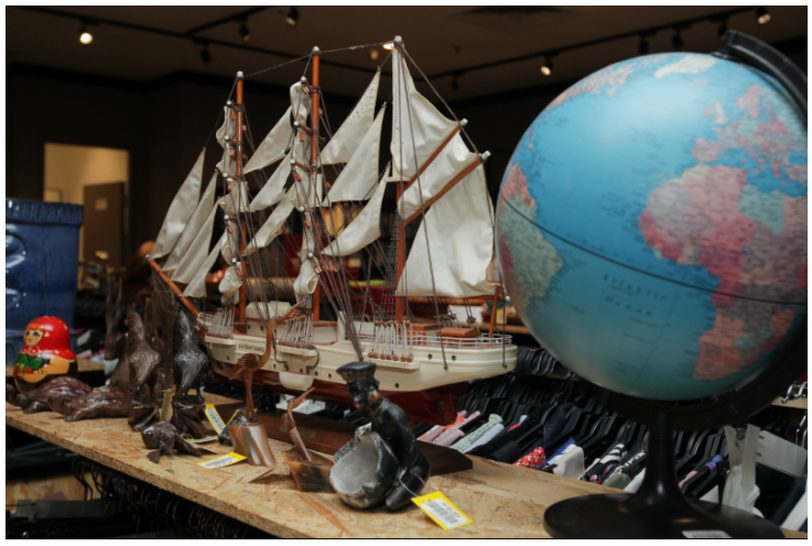 antique US Coast Guard sailing model ship